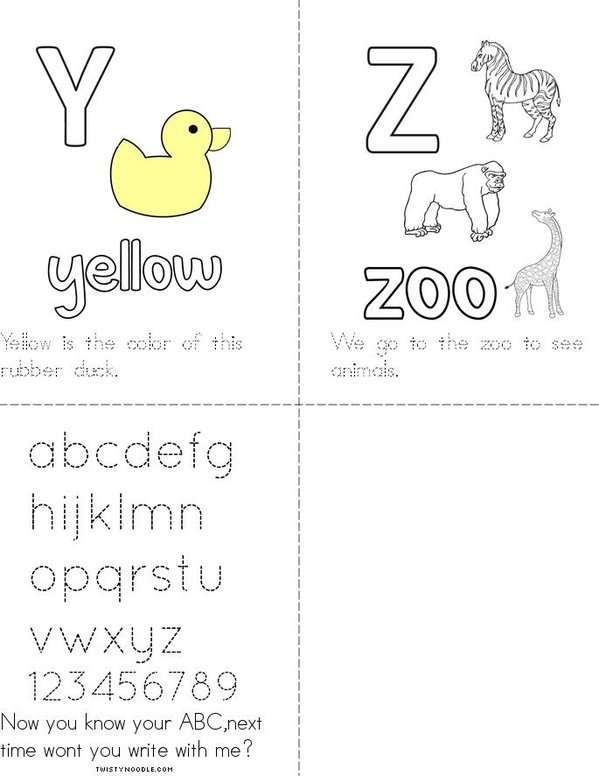 Learning and writing my ABC Mini Book - Sheet 7