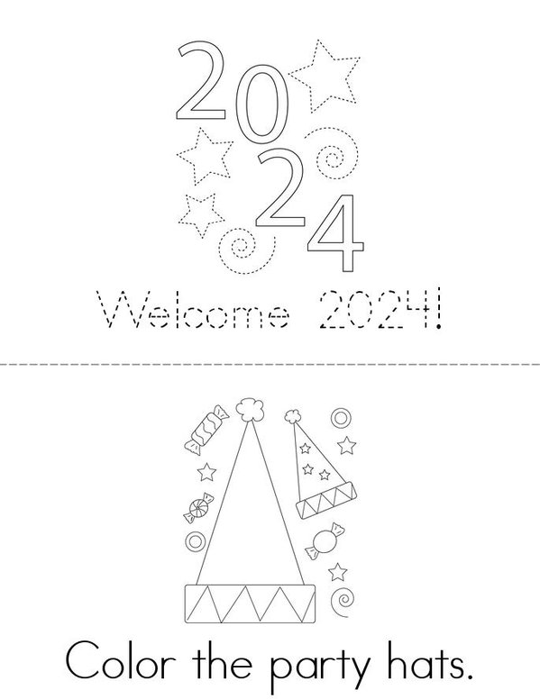 Welcome 2024! Mini Book - Sheet 1