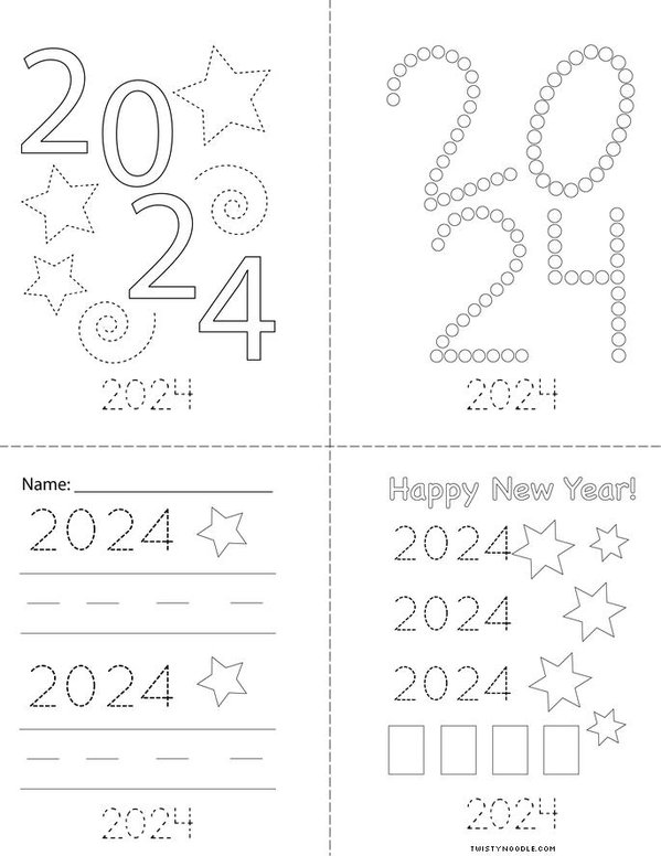 Happy New Year 2024 Mini Book