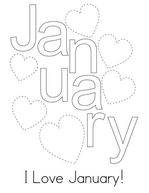 I Love January Mini Book - Sheet 1
