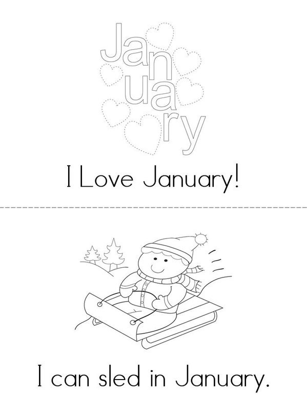 I Love January Mini Book - Sheet 1