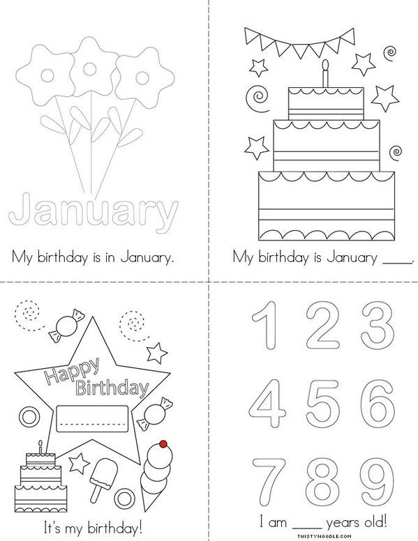 My Birthday is in January Mini Book