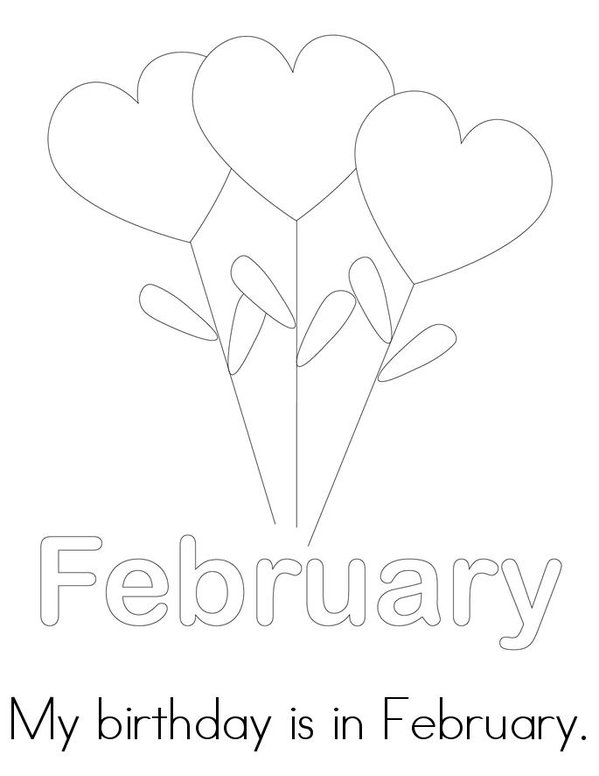 My Birthday is in February Mini Book - Sheet 1