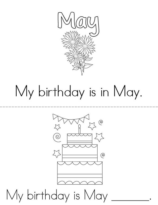 My Birthday is in May Mini Book - Sheet 1