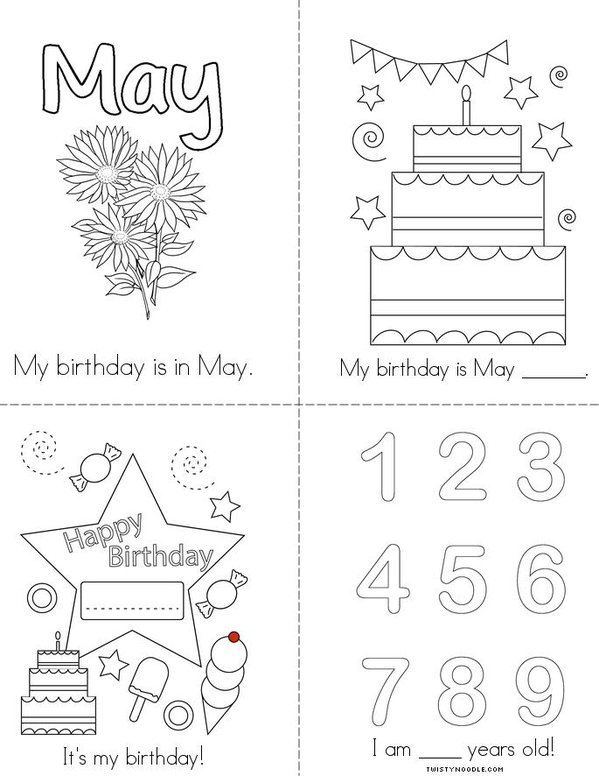 My Birthday is in May Mini Book