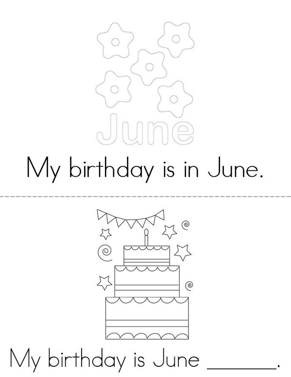 My Birthday is in June Mini Book - Sheet 1