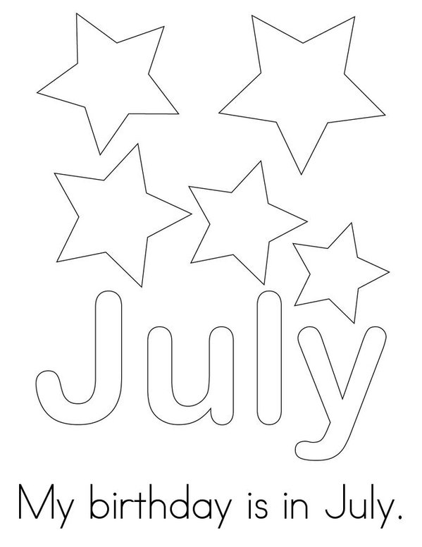 My Birthday is in July Mini Book - Sheet 1