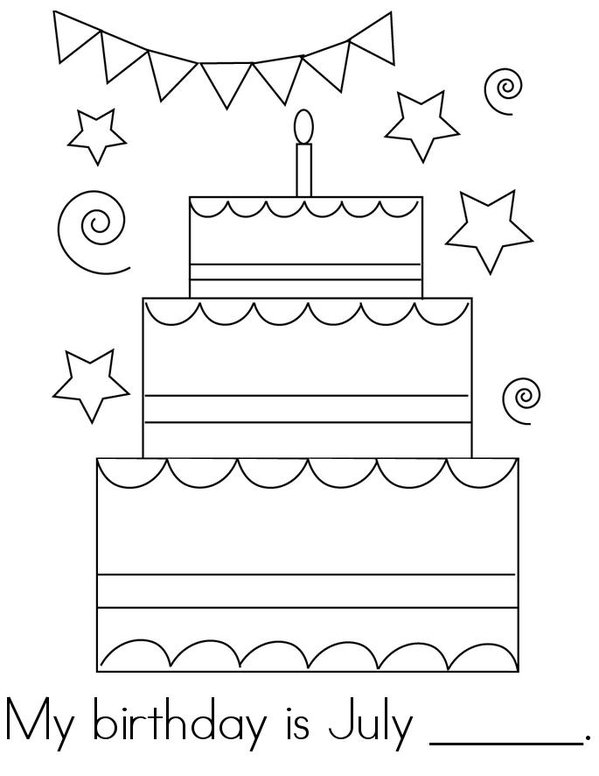 My Birthday is in July Mini Book - Sheet 2