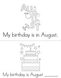 My Birthday is in August Book