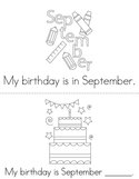 My Birthday is in September Book