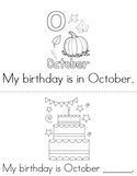 My Birthday is in October Book