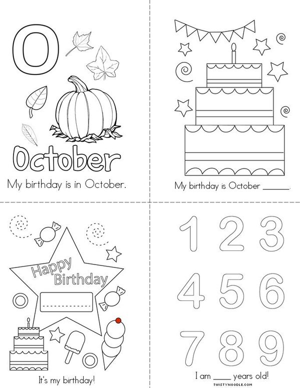 My Birthday is in October Mini Book
