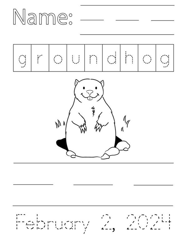 Groundhog Day Writing Practice Mini Book - Sheet 1