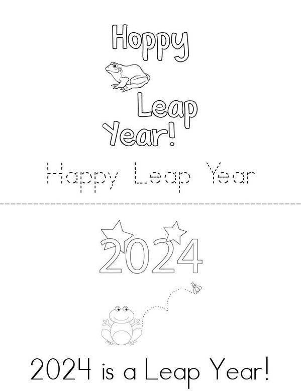 Leap Year Mini Book - Sheet 1