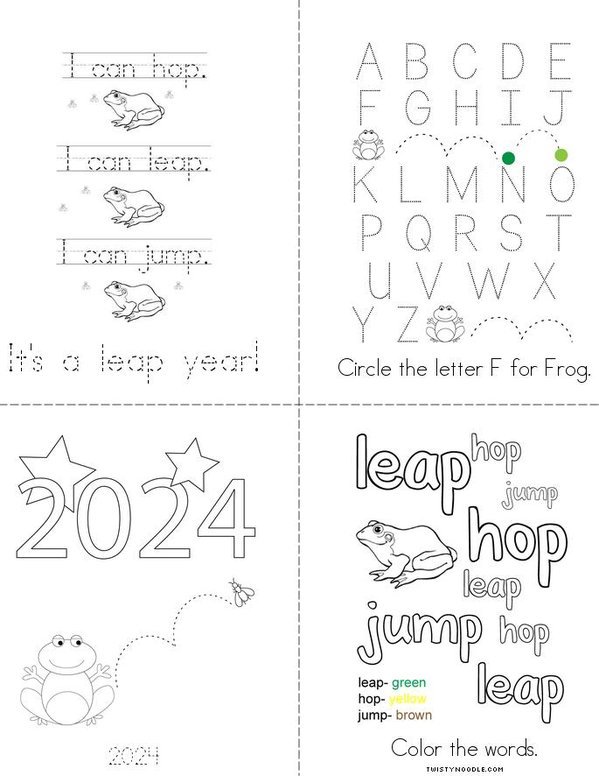 Leap Year Writing Practice Mini Book