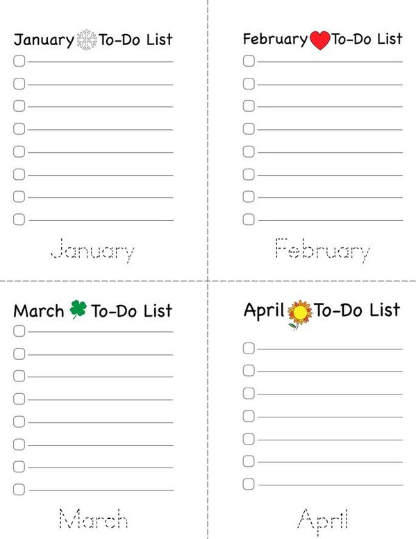 My 2026 List Mini Book - Sheet 1