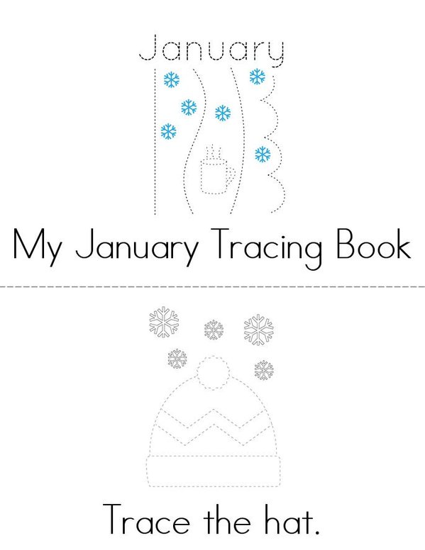 January Tracing Mini Book - Sheet 1
