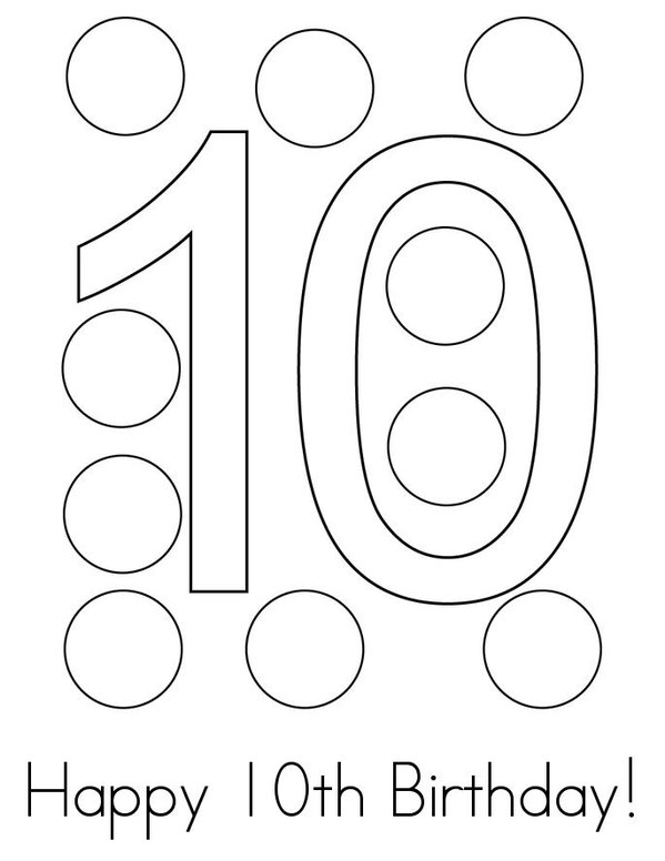 Happy 10th Birthday Mini Book - Sheet 1