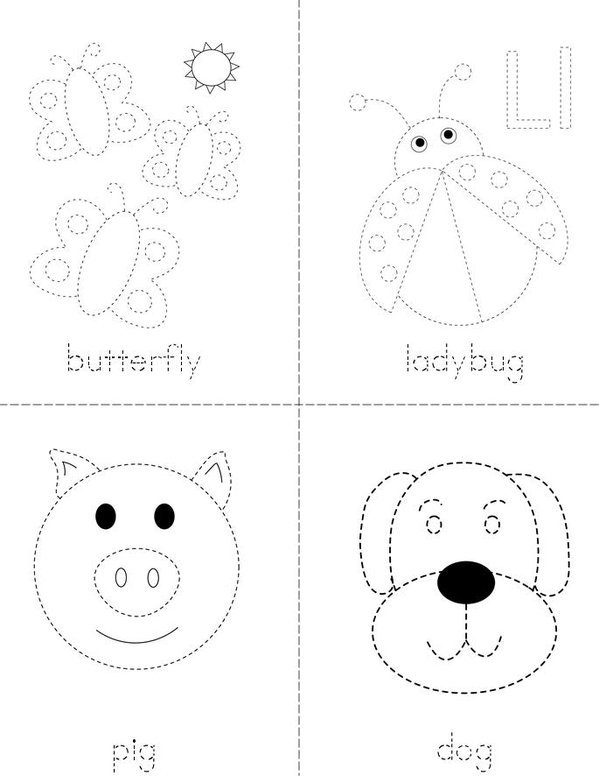 Animal Tracing Mini Book - Sheet 1