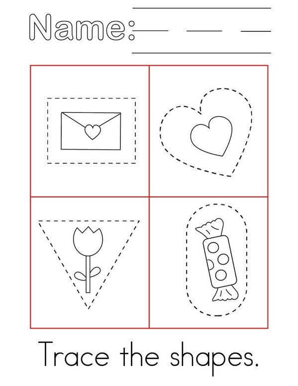 Valentine's Day Shape Mini Book - Sheet 3