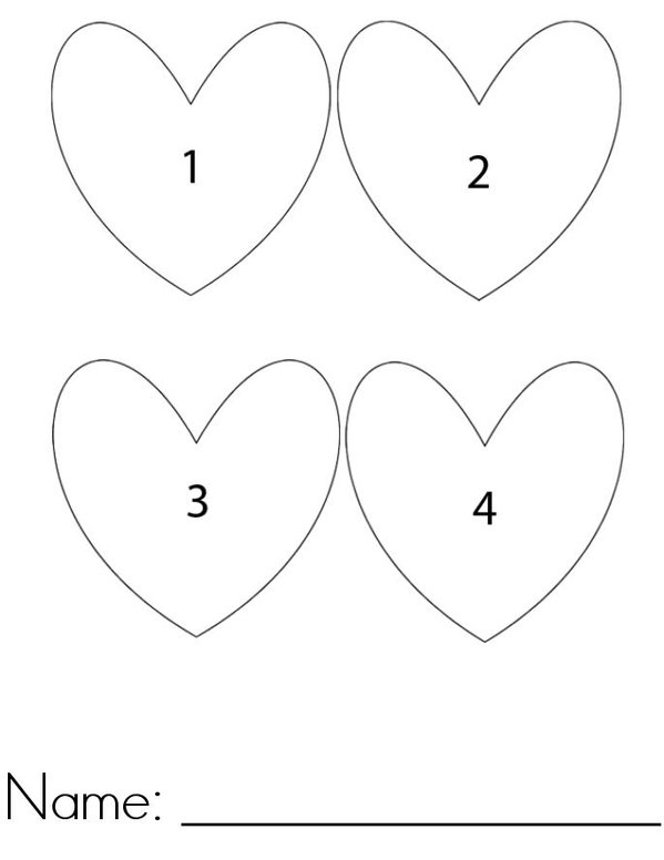 Heart Counting Mini Book - Sheet 1