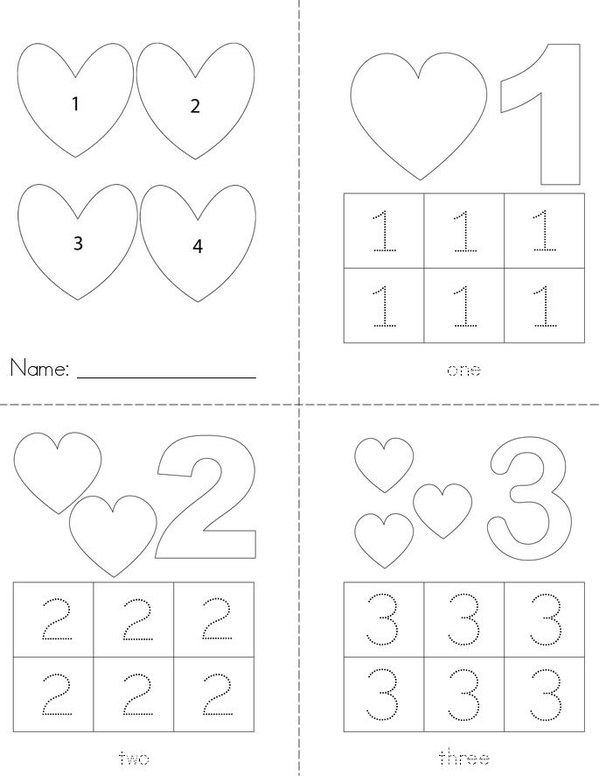 Heart Counting Mini Book - Sheet 1