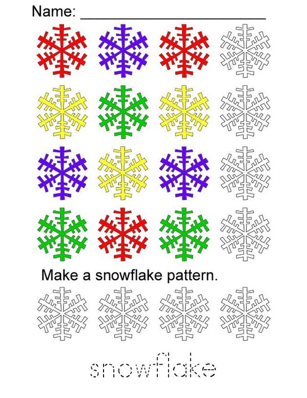 Winter Patterns Mini Book - Sheet 3