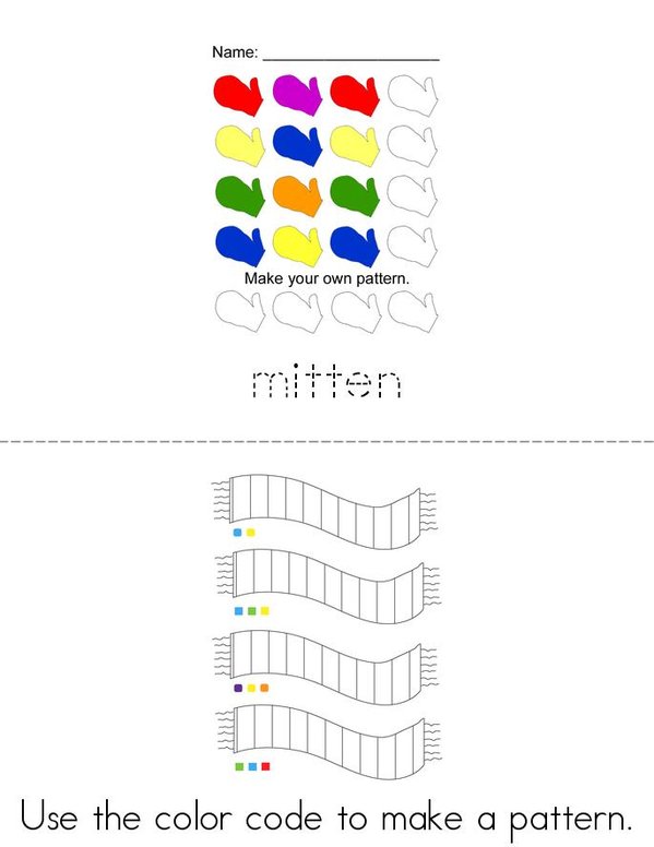 Winter Patterns Mini Book - Sheet 1