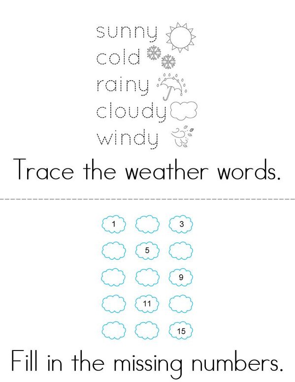 Weather Activity Mini Book - Sheet 1