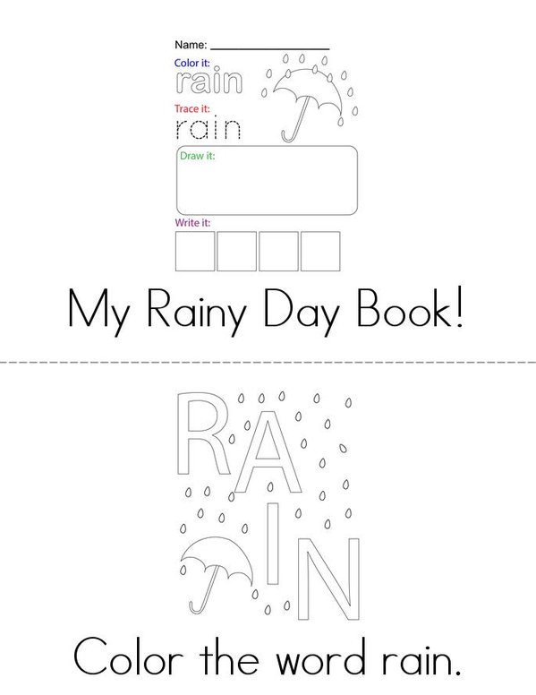 Rain Mini Book - Sheet 1