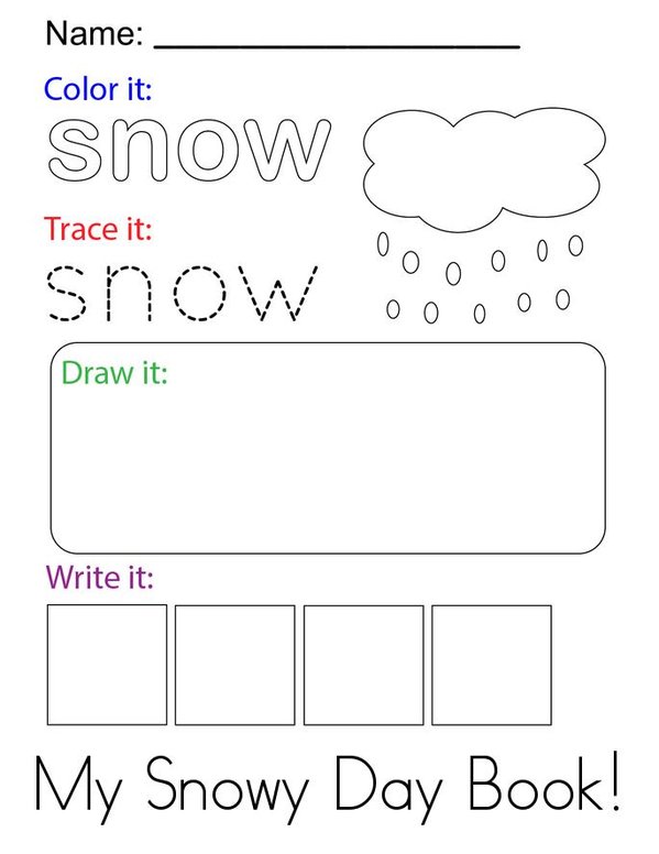Snow Mini Book - Sheet 1