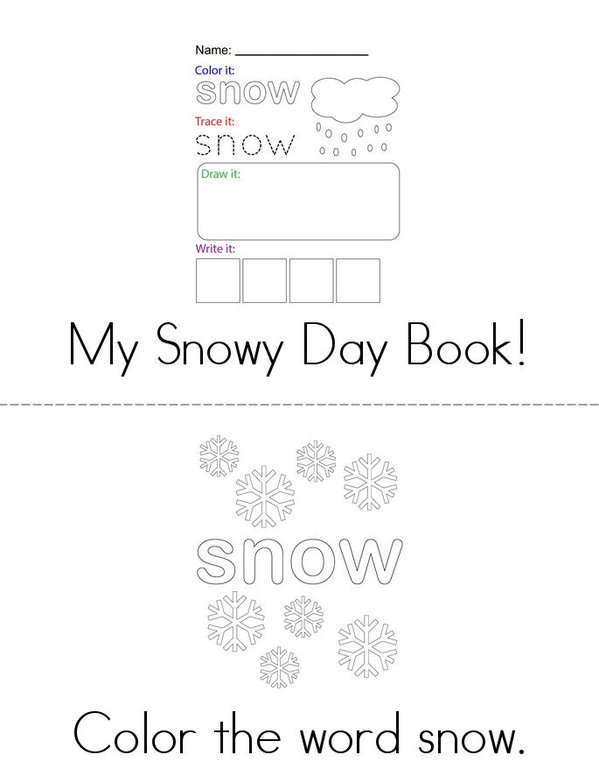 Snow Mini Book - Sheet 1