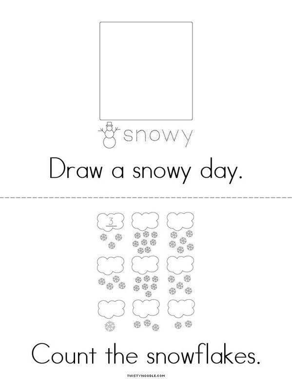 Snow Mini Book - Sheet 2