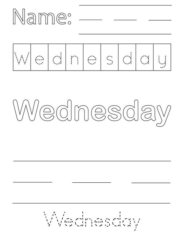 Wednesday Writing Practice Mini Book - Sheet 1