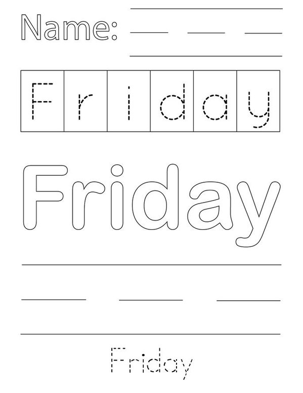 Friday Writing Practice Mini Book - Sheet 1