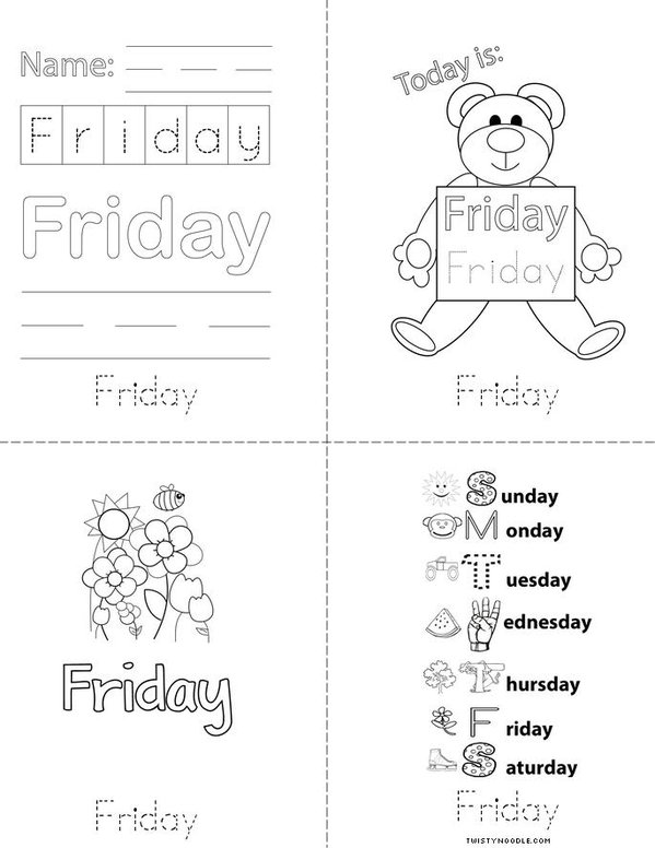 Friday Writing Practice Mini Book