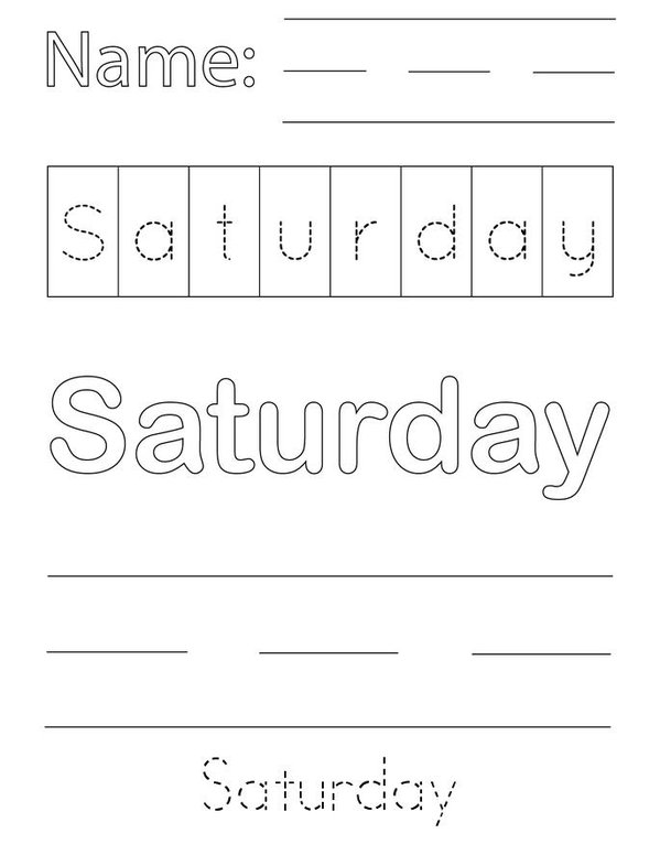 Saturday Writing Practice Mini Book - Sheet 1