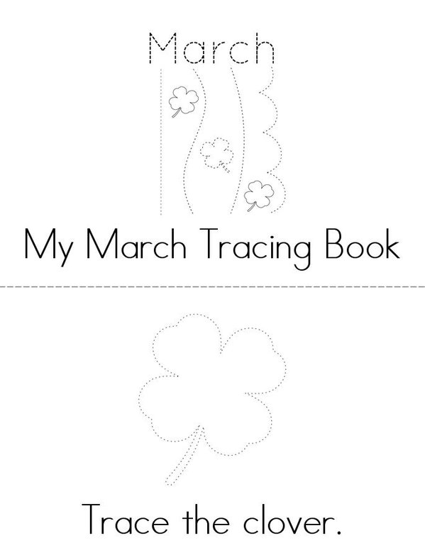 March Tracing Mini Book - Sheet 1