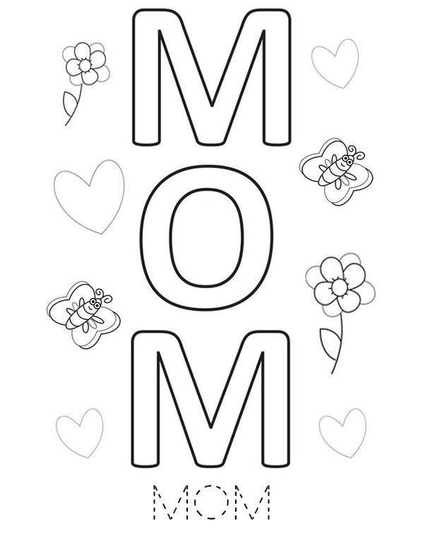 M is for My Mom Mini Book - Sheet 1