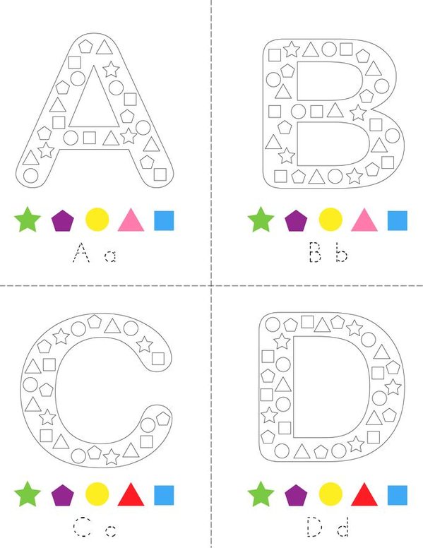 Alphabet Color by Code Mini Book - Sheet 1
