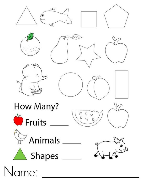 Classify and Count the Objects Mini Book - Sheet 1
