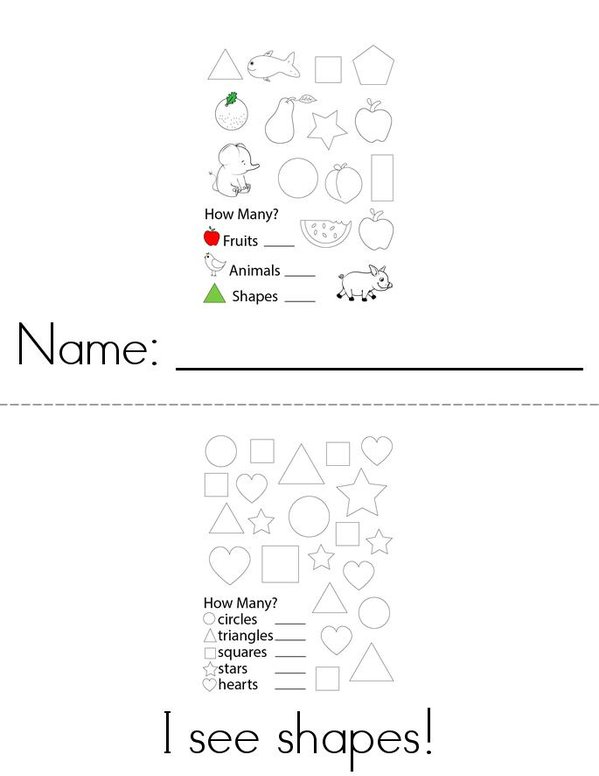 Classify and Count the Objects Mini Book - Sheet 1