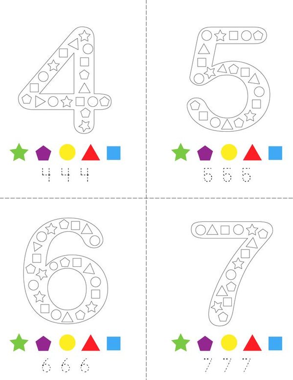 Numbers Color by Code Mini Book - Sheet 2
