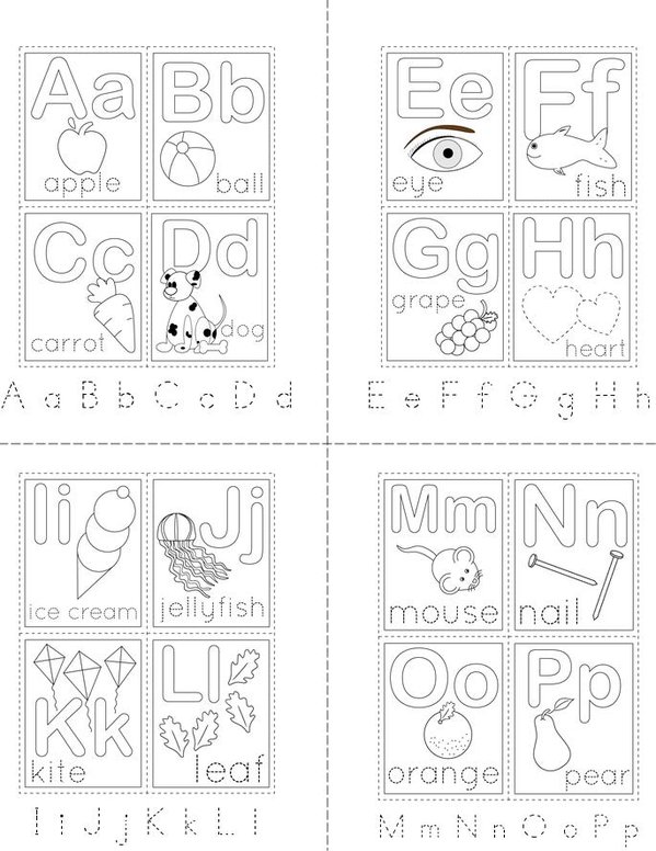 Alphabet Writing Mini Book - Sheet 1