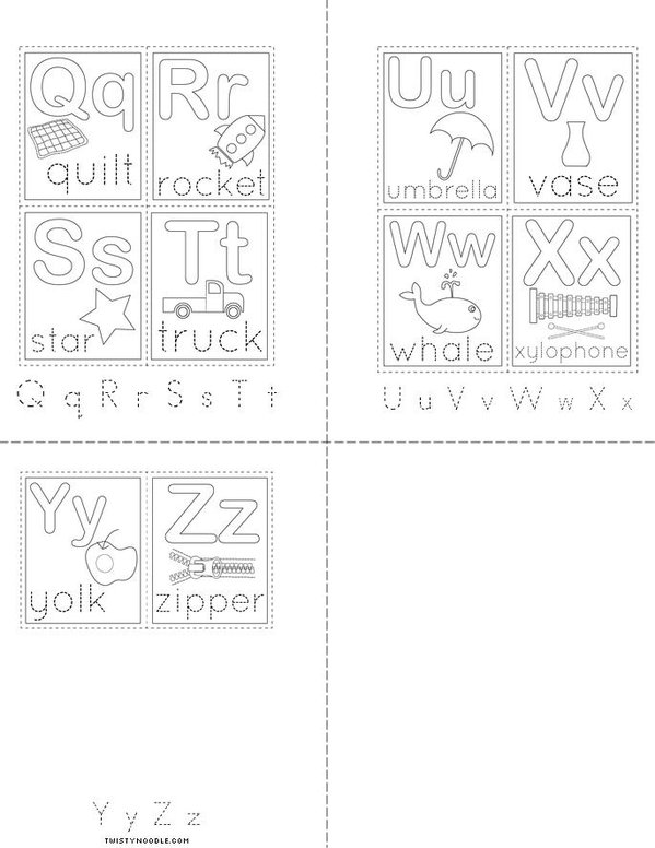 Alphabet Writing Mini Book - Sheet 2