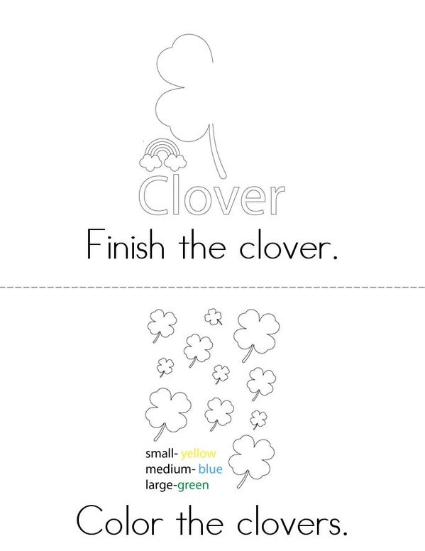 My Clover Activity Book Mini Book - Sheet 1