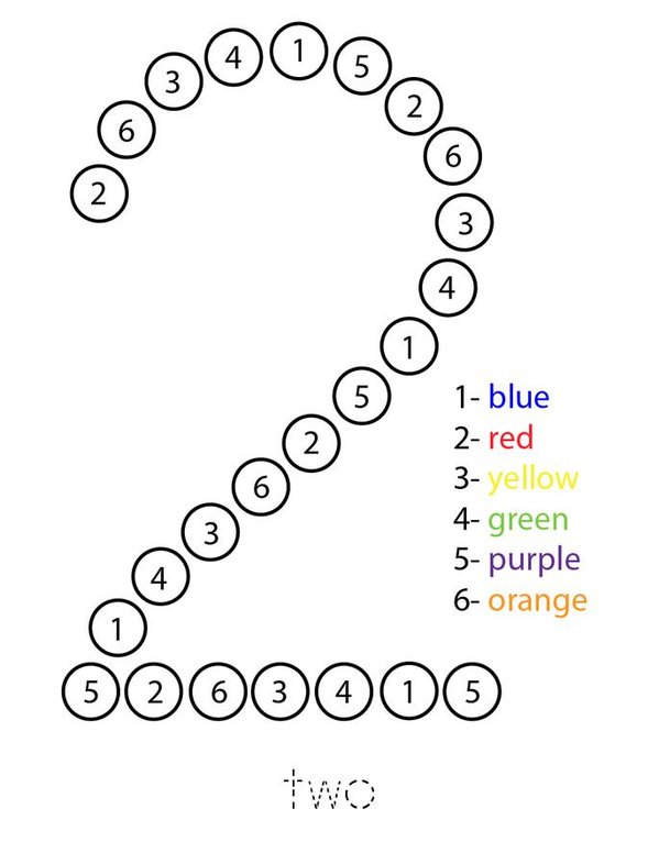 Color by Number (Numbers 1-9) Mini Book - Sheet 2