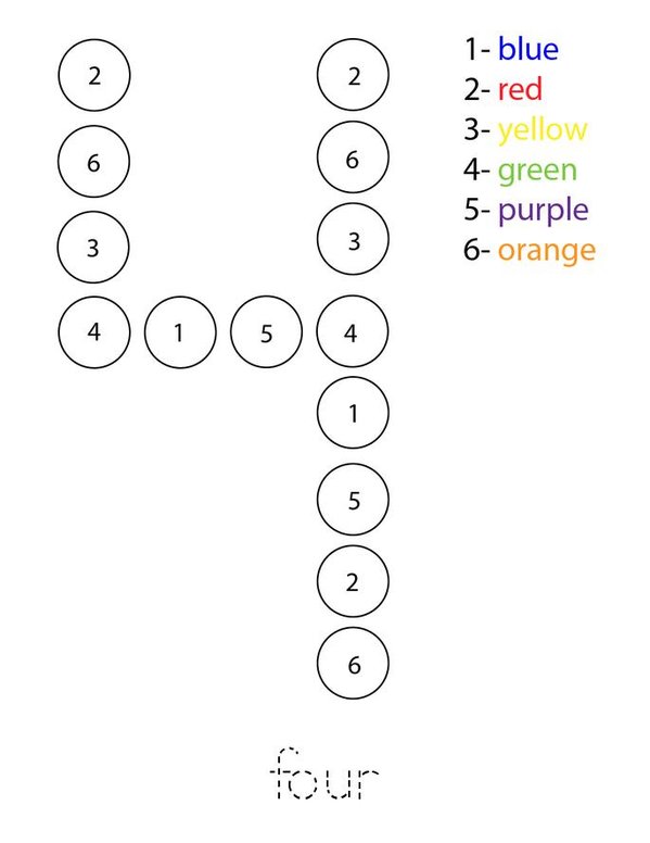 Color by Number (Numbers 1-9) Mini Book - Sheet 4