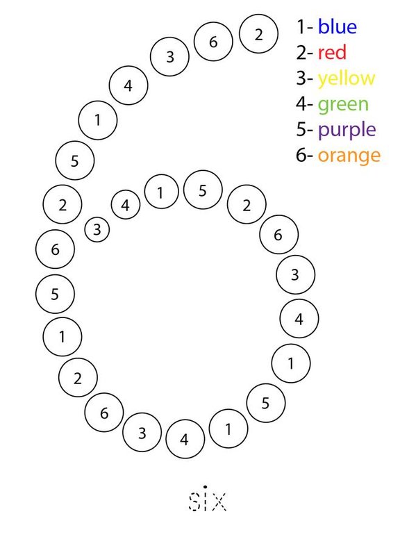 Color by Number (Numbers 1-9) Mini Book - Sheet 6