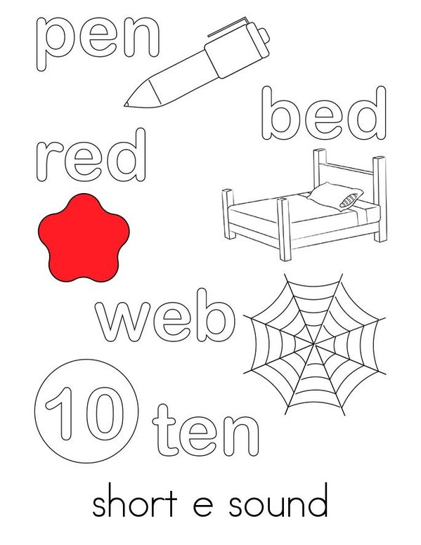 Color the short vowels Mini Book - Sheet 2